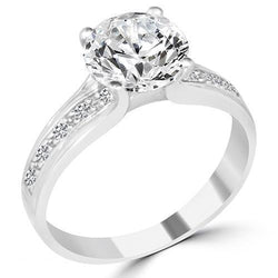 1.20 Carats Round Diamond Engagement Ring White Gold 14K