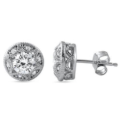 1.20 Ct Brilliant Cut Diamond Stud Halo Earring White Gold 14K Jewelry