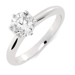 1.20 Ct Round Cut Solitaire Diamond Wedding Ring White Gold 14K