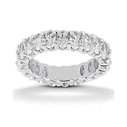 4.40 Cts. Diamond Eternity Engagement Band White Gold 14K Jewelry