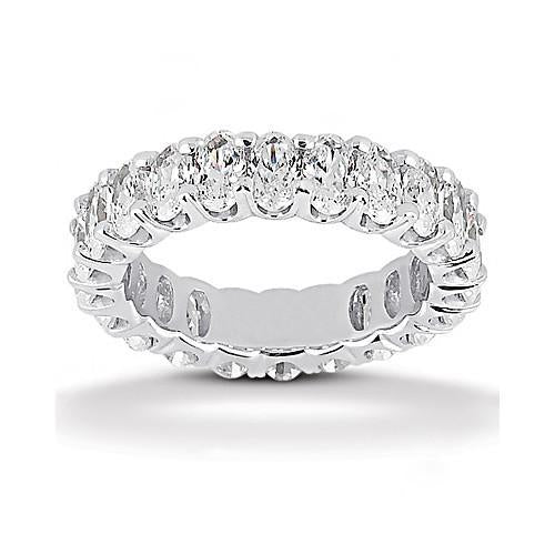 4.40 Cts. Diamond Eternity Engagement Band White Gold 14K Jewelry