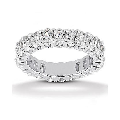 4.40 Cts. Diamond Eternity Engagement Band White Gold 14K Jewelry
