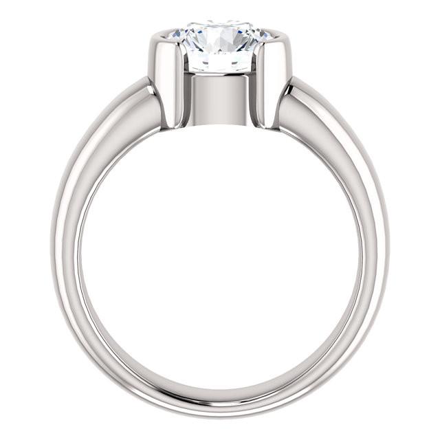 Woman's White Gold Weeding Anniversary Solitaire Diamond Ring 
