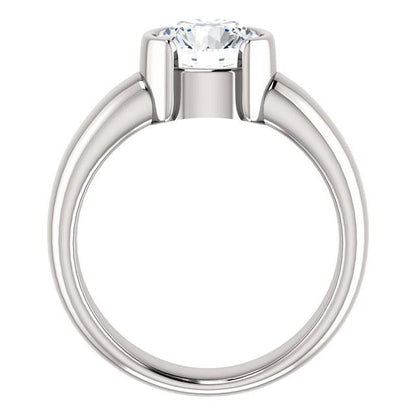 Woman's White Gold Weeding Anniversary Solitaire Diamond Ring 
