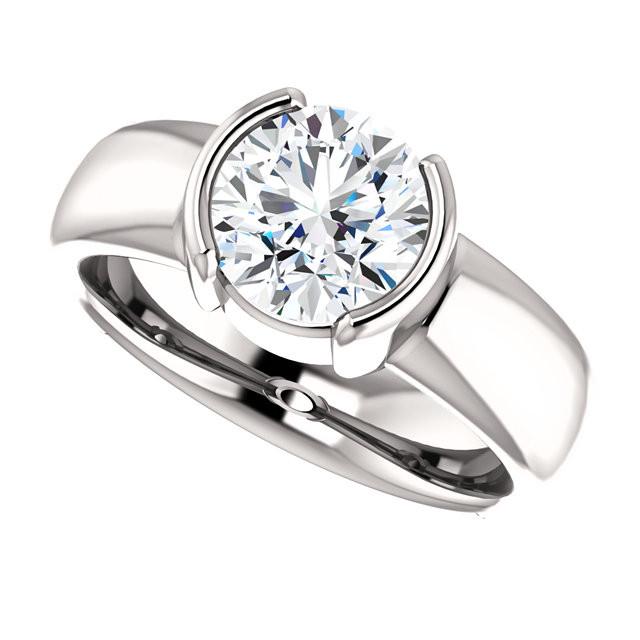 Woman's White Gold Weeding Anniversary Solitaire Diamond Ring 