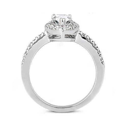 Halo Ring 2.50 Carats Royal Engagement Ring Halo Pear Diamond F