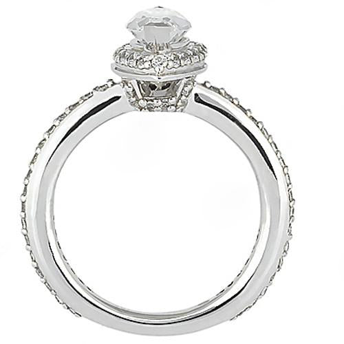 Marquise Cut  Diamonds Wedding  Gold White Solitaire Ring 
