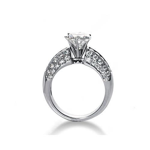 Fancy Unique Style White Sparkling Engagement White gold U Prong Diamond Anniversary Ring
