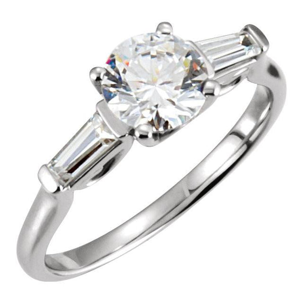 3 Stone Engagement Ring White Gold