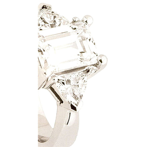 Three Stone Ring 3 Stone Diamond Ring 0.65 Cts Platinum Diamond Ring