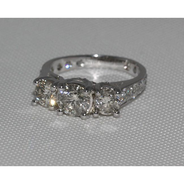 2.75 Carat Diamonds 3 Stone Engagement Ring White Gold Three Stone Ring