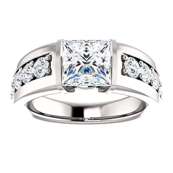  Fancy Sparkling Vintage Style White Gold Weeding Anniversary  Anniversary  Ring