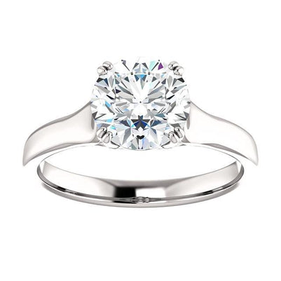  Sparkling Unique Solitaire White Gold Diamond Anniversary Ring 