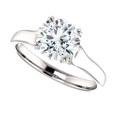 Lady’s Fancy Wedding Engagement White Gold Diamond Solitaire Ring 