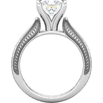 Prong Setting 2 Carat Princess Diamond Solitaire Ring White Gold 14K Solitaire Ring