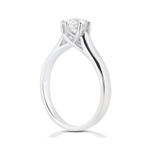 Gorgeous White Gold Weeding Anniversary Solitaire Diamond Ring 