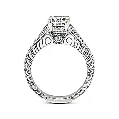 Oval Cut Quality Wedding Solitaire Ring with Accents White Gold 