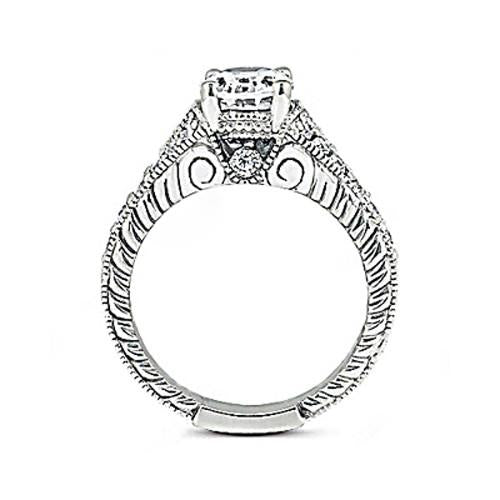 Oval Cut Quality Wedding Solitaire Ring with Accents White Gold 
