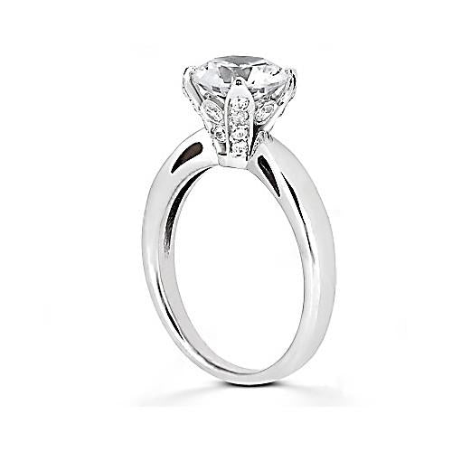 Princess Cut High Quality Sparkling Unique Solitaire White Gold Diamond Ring 