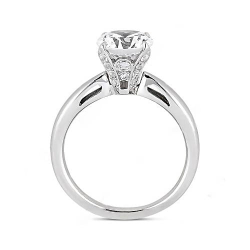  Princess Cut High Quality Sparkling Unique Solitaire White Gold  Ring 