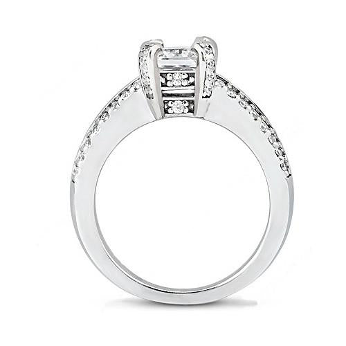 Solitaire Ring with Accents Princess Cut Diamond Solitaire Ring 2.20 Ct. Diamond With Accent