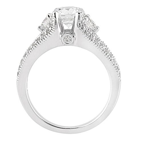 Solitaire Ring with Accents Diamonds 1.75 Carat Anniversary Ring Solitaire With Accents 
