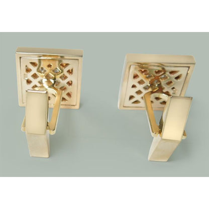 Earrings 3.50 Ct. Diamonds And 14K Yellow Gold Cuff Links Men'S Cufflinks