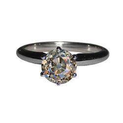1.25 Carat Old Mine Cut Diamond Solitaire Ring Gold