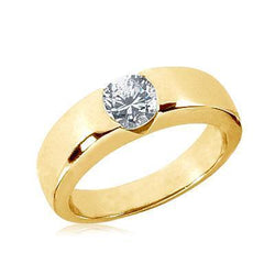 1.25 Ct. Round Brilliant Diamond Solitaire Engagement Ring Gold Gents