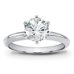 1.25 Carats Round Diamond Solitaire Ring 14K White Gold