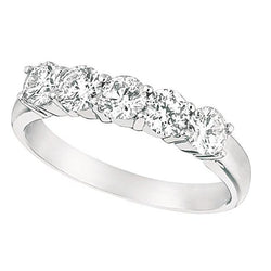 1.25 Carats Five Stone Engagement Ring White Gold 14K