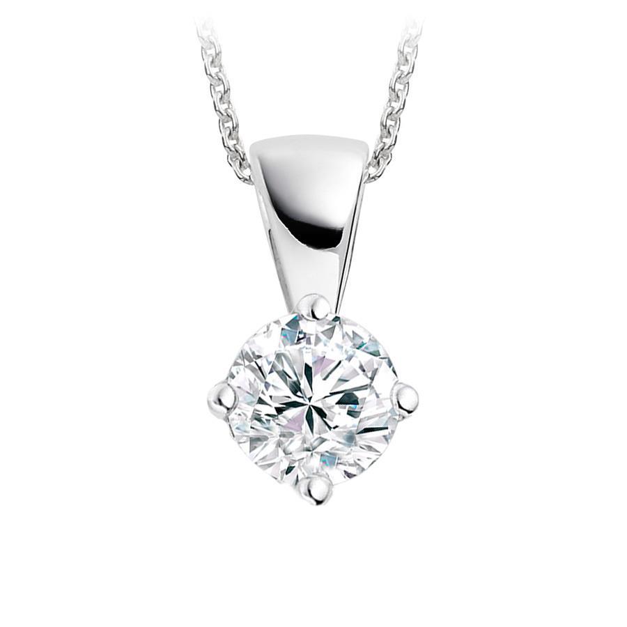 1.25 Carats Prong Set Round Diamond Pendant Gold Women Jewelry New Pendant