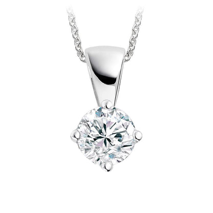 1.25 Carats Prong Set Round Diamond Pendant Gold Women Jewelry New Pendant
