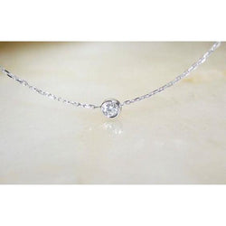 1.25 Ct Bezel Set Round Diamond Necklace Pendant