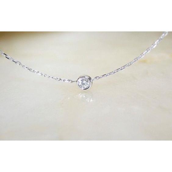 1.25 Ct Bezel Set Round Diamond Necklace Pendant Pendant
