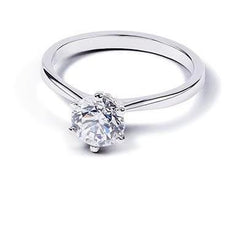 1.25 Ct Round Cut Solitaire Real Natural Earth Mined Diamond Wedding Ring White Gold 14K