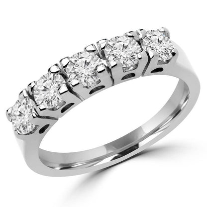 1.25 Ct Five Stone Diamonds Eternity Wedding Band Eternity Band