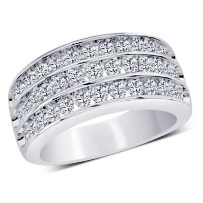 1.25 Ct Round Brilliant Diamond Wedding Band 14K White Gold Band