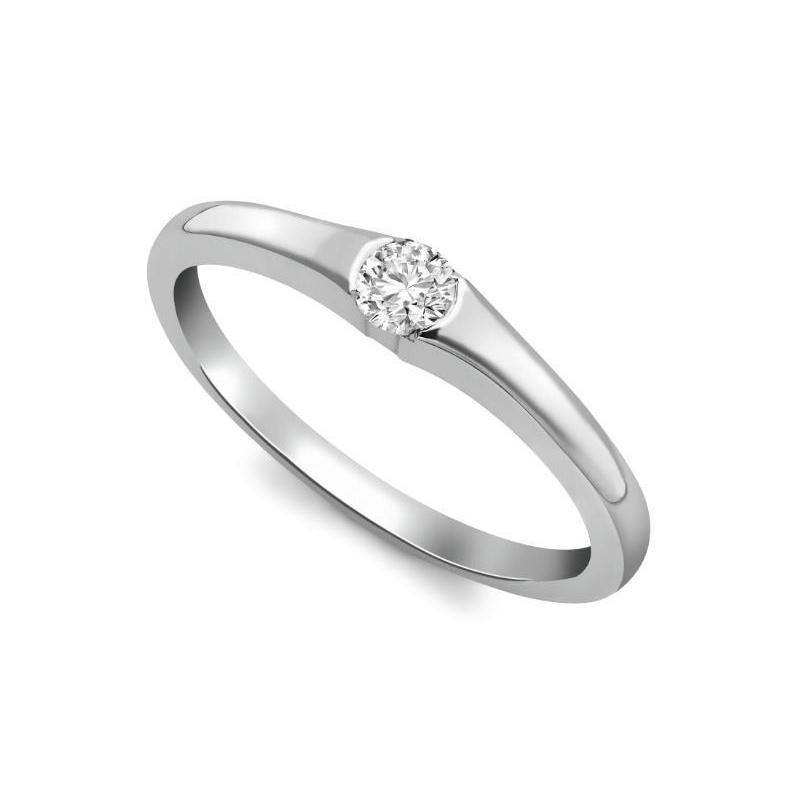 Stylish Design Sparkling Unique Lady’s Solitaire White Gold Diamond Ring 