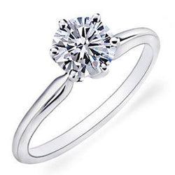 1.25 Ct White Gold Ladies Round Cut Solitaire Natural Earth Mined Diamond Wedding Ring