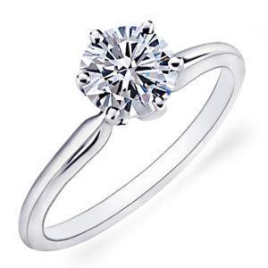 Ladies Round Cut Solitaire Diamond Wedding Ring 