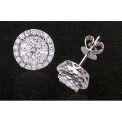 1.40 Ct Pair Diamond Stud Halo Jacket Earring Studs- Halo