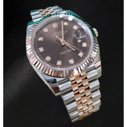 Natural 126331 Rolex Datejust 41mm Men Watch Rose Gold 18K