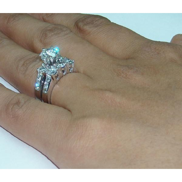 Engagement Ring Set 4 Carat Diamond Engagement Ring Set White Gold