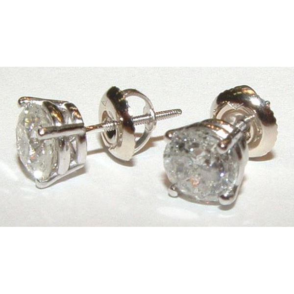 Princess Cut High Quality Unique Stud Earrings White Gold Diamond