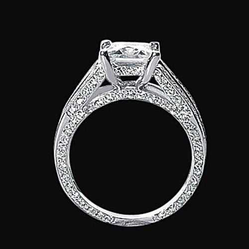  Vintage Style White Elegant Anniversary Ring Diamond Anniversary Fancy Ring Princess Diamond Gold White