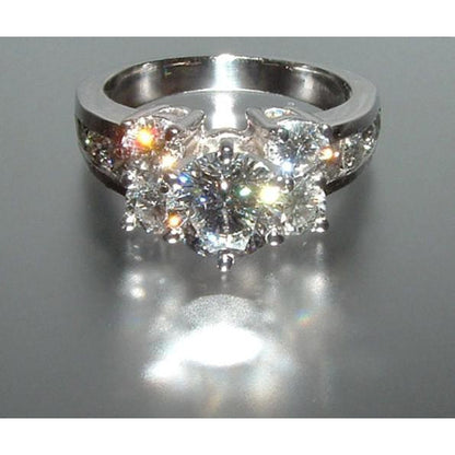 Engagement Ring Set Diamond Engagement Ring And Band Set 4.76 Carats White Gold 14K