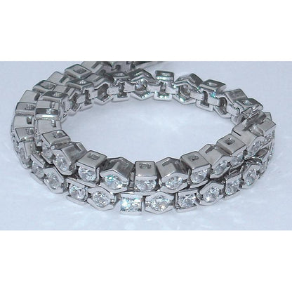 Diamond Tennis Bracelet Round Half Bezel