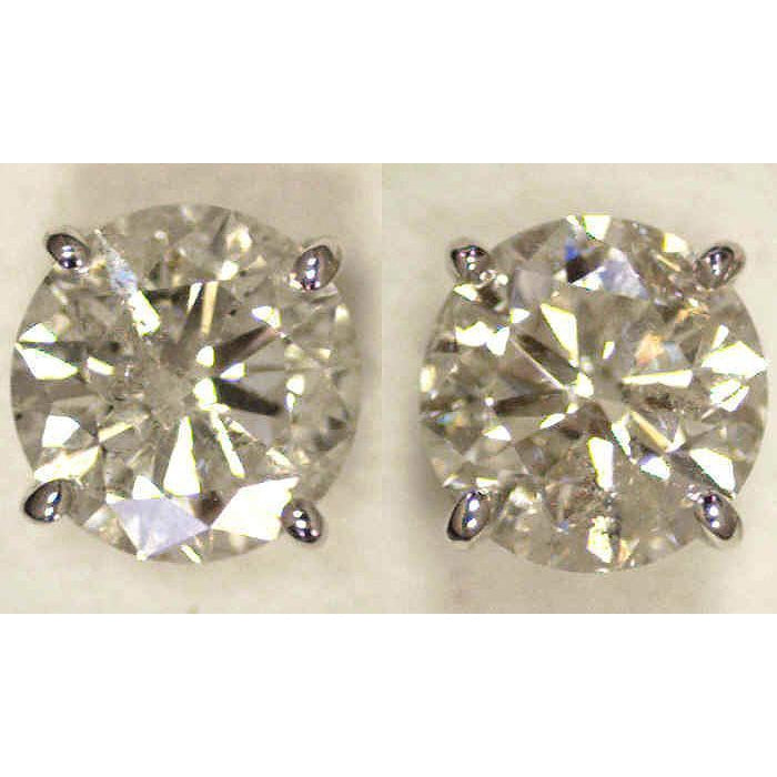 new Big Diamonds Stud Earrings White Gold New J I1 Stud Earrings