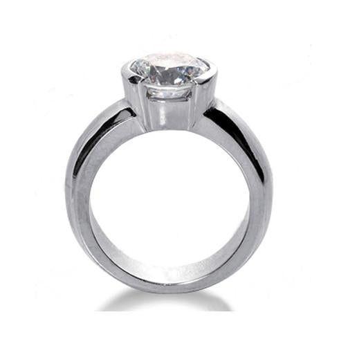  Lady’s High Quality Sparkling Unique Solitaire White Gold Diamond Ring 